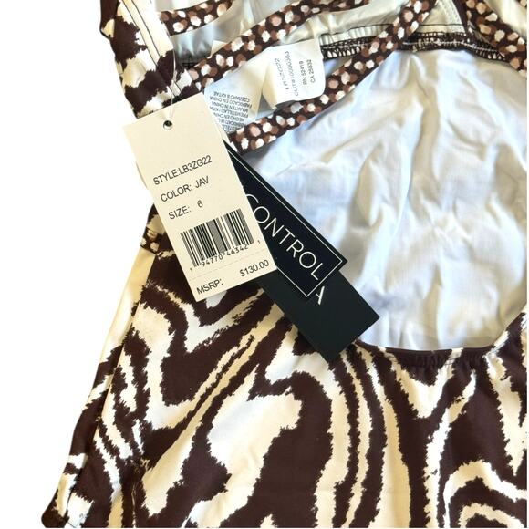 NWT! La Blanca Fierce Animal Print Multistrap Swimsuit - Size 6 (MSRP: $130) - Picture 6 of 7